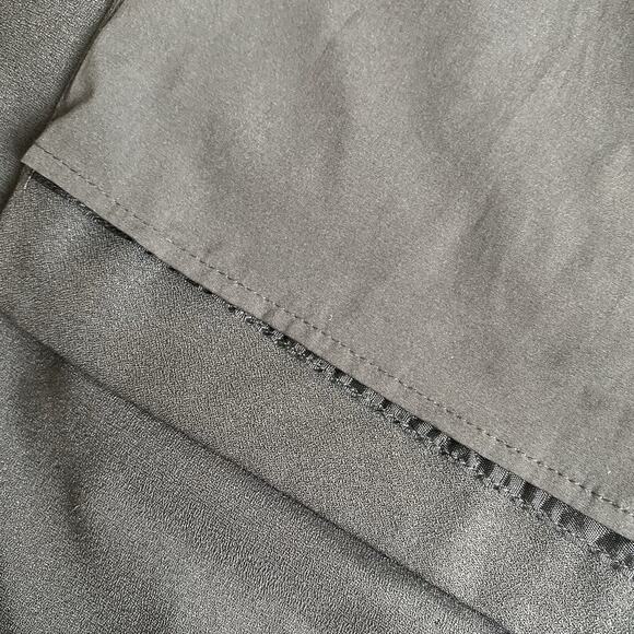 Anthropologie BHLDN‎ Dress ONE SHOULDER Sz 12 Black Slit Cutout Back Midi NEW - Picture 15 of 16